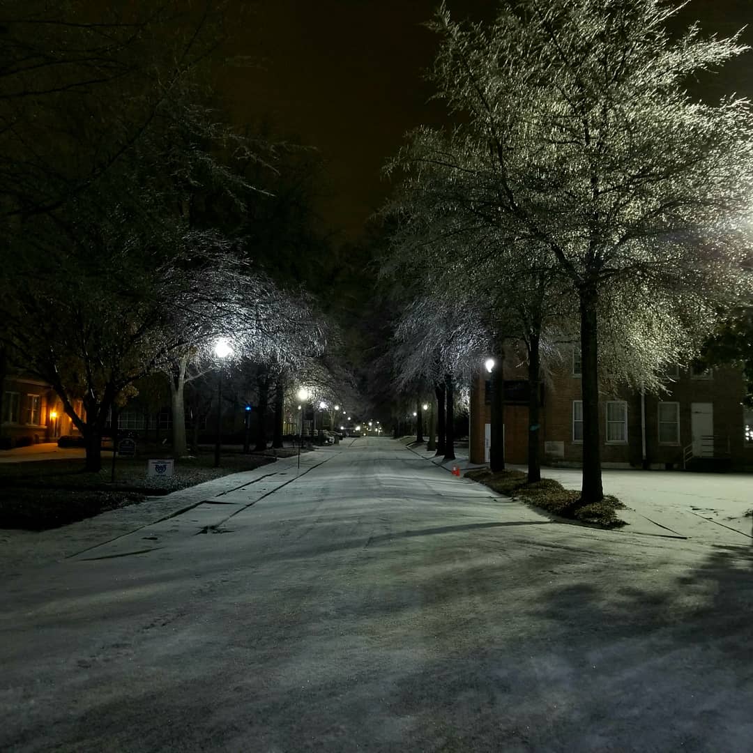 Serenade Drive on the MUW campus, looking north